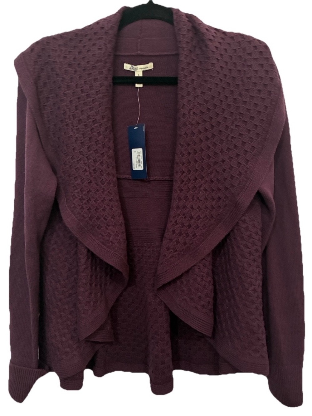 Bass Draped Shawl-Collar Cardigan - Plum NWT